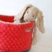 Kids Storage Basket -  Wool Felt Basket - Currant and Oatmeal - Easter Basket