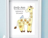 Giraffe Fingerprint Guest Book - Giraffe Baby Shower - Giraffe Birthday Party - Personalized & Printable (PDF) Giraffe Guestbook