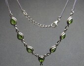 custom made sterling silver handcrafted  Artisan handmade 925  green peridot unique Indian Necklace ideal for birdal bridmaid wedding anniversary gift