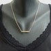 18K Gold rectangle bar simply & modern Necklace