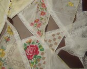 Vintage Floral Handkerchief and Lace Bunting/Garland/Swag/Banner-Weddings, Baby Showers, Birthday Parties, Country Chic Decor