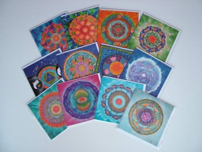 Huge Reduction: Set of 12 Mandala Greeting Cards - meditation, relaxation, spiritual, mandala art