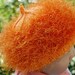 Halloween Pumpkin hat Thanksgiving pumpkin for 9-12 months made of shiny fur yarn Photo prop shower gift, Made in Colorado USA.