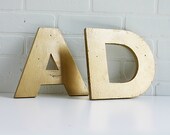 Sign Letters - 2 Vintage Painted Wood Letters