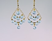 Blue Topaz and Vermeil Chandelier Earrings