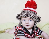 12-24 M - Chunky Sock Monkey Hat