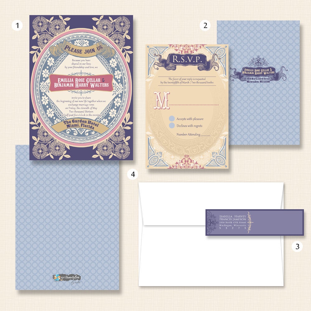 theEmillia Vintage Wedding Invitation