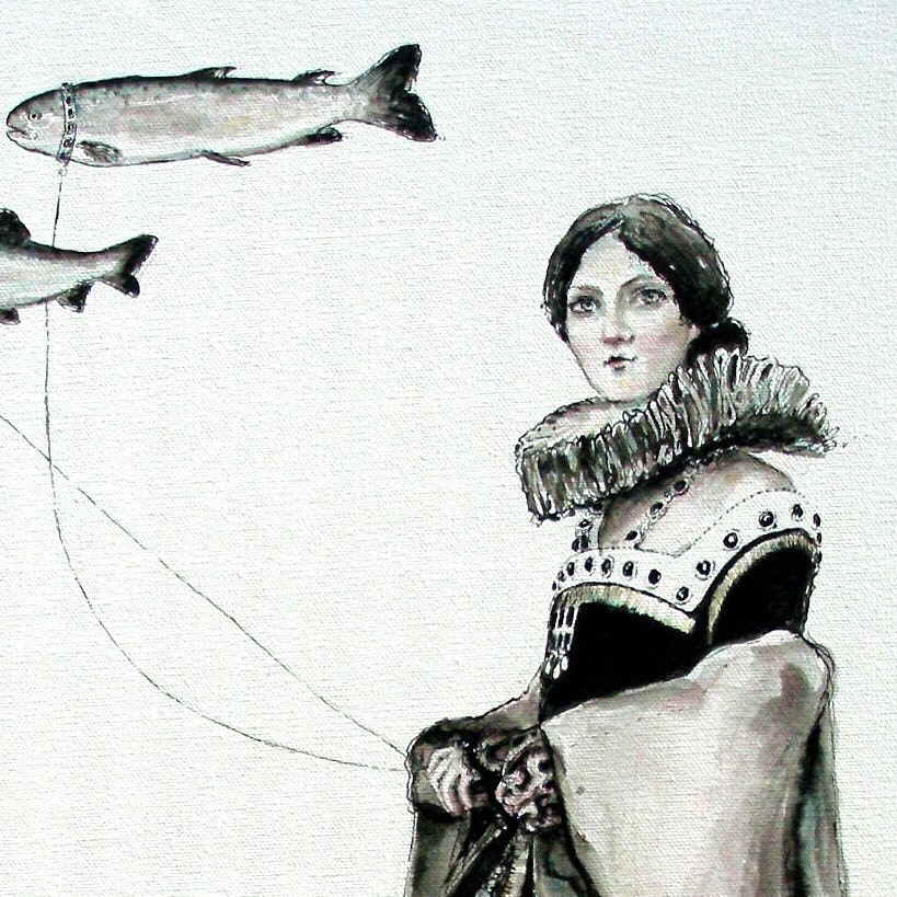 PERCY AND BALDRICK -- signed (8x10) Print of an Original Ink and Acrylic Painting -- PalePreoccupation