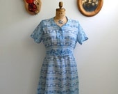 Vintage 1940s Dress - 40s Printed Day Dress - The Rosalie