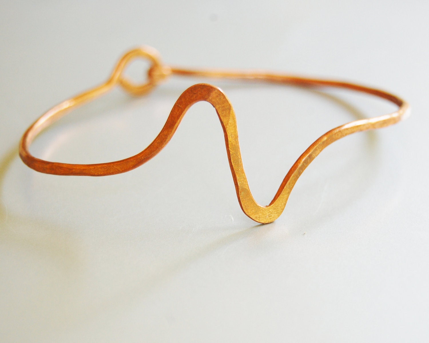 Heart beat copper bracelet