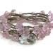 Crochet wrap bracelet - Rose Garland - waterproof Bohemian jewelry, country chic, fine silver, pink roses, romantic, shabby chic
