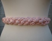 Vintage 80s / Cotton Candy / Pink /  Braided / Rope / Stretch / Belt / SMALL