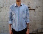Vintage Men's / Red / White / Blue / Striped / MEMBER'S ONLY / Button Down / Shirt /  Large