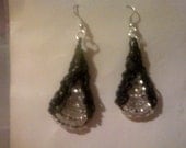 Black Tuxedo Ice Knitted Earrings