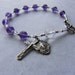 Catholic Rosary Bracelet with Miraculous Medal in Amethyst and Sterling Silver