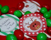 Christmas Labels or Tags-Reindeer Themed EDITABLE and PRINTABLE-PDF File, You Type Your Own Text