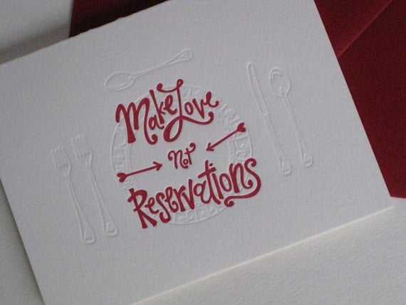 Make Love Not Reservations Card