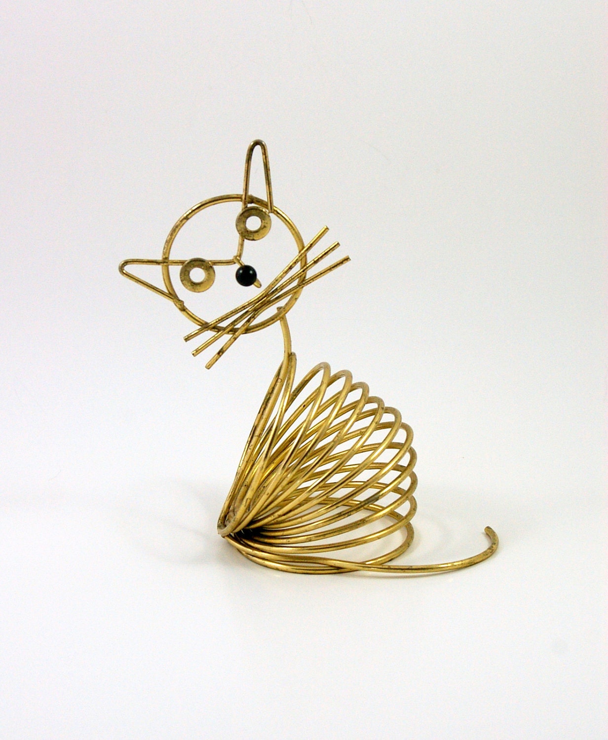 Brass Cat Letter Holder or Organizer Designed by Richard Galef for Ravenware