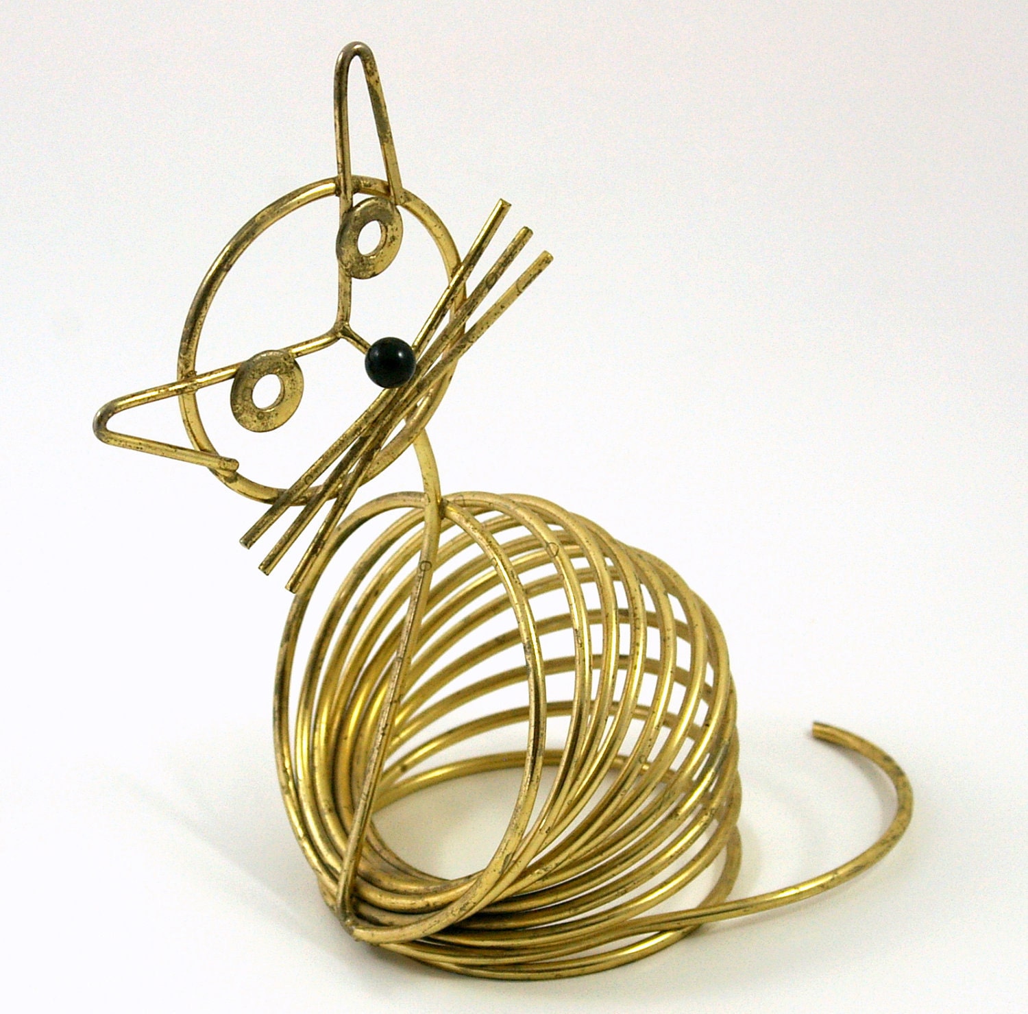 Brass Cat Letter Holder or Organizer Designed by Richard Galef for Ravenware