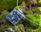 Large Square letterpress type pendant