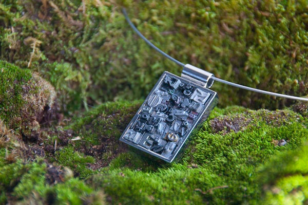 Large Rectange Letterpress Type Pendant