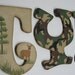 CAMO Hunting Buck and Doe Theme Hand Painted Wall Letters to match with Crib Bedding Set Wooden Letters