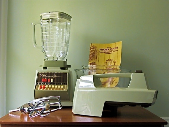 Vintage Blender Mixer Oster Kitchen Center by winkinpossum on Etsy