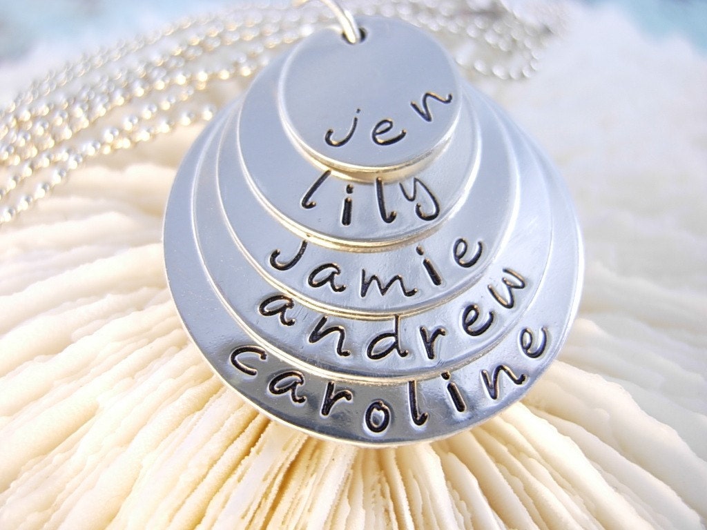 Handstamped Jewelry LAYERED FAMILY Sterling Silver Necklace