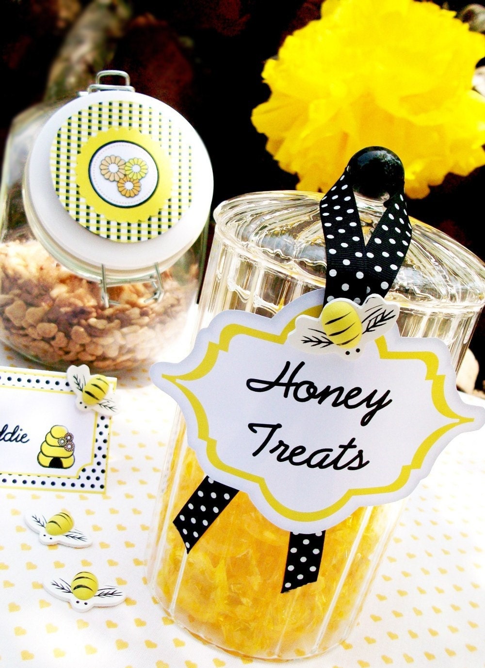 Honey Bee Printable Party Supplies and Fill-In Party Invite - Honey Bee Party Collection