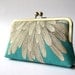 Chrysanthemum silk lined clutch purse bag- Reserved