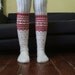 White and Red Long Above the Knee Socks