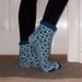 Hand-knitted Warm Blue White Winter Socks