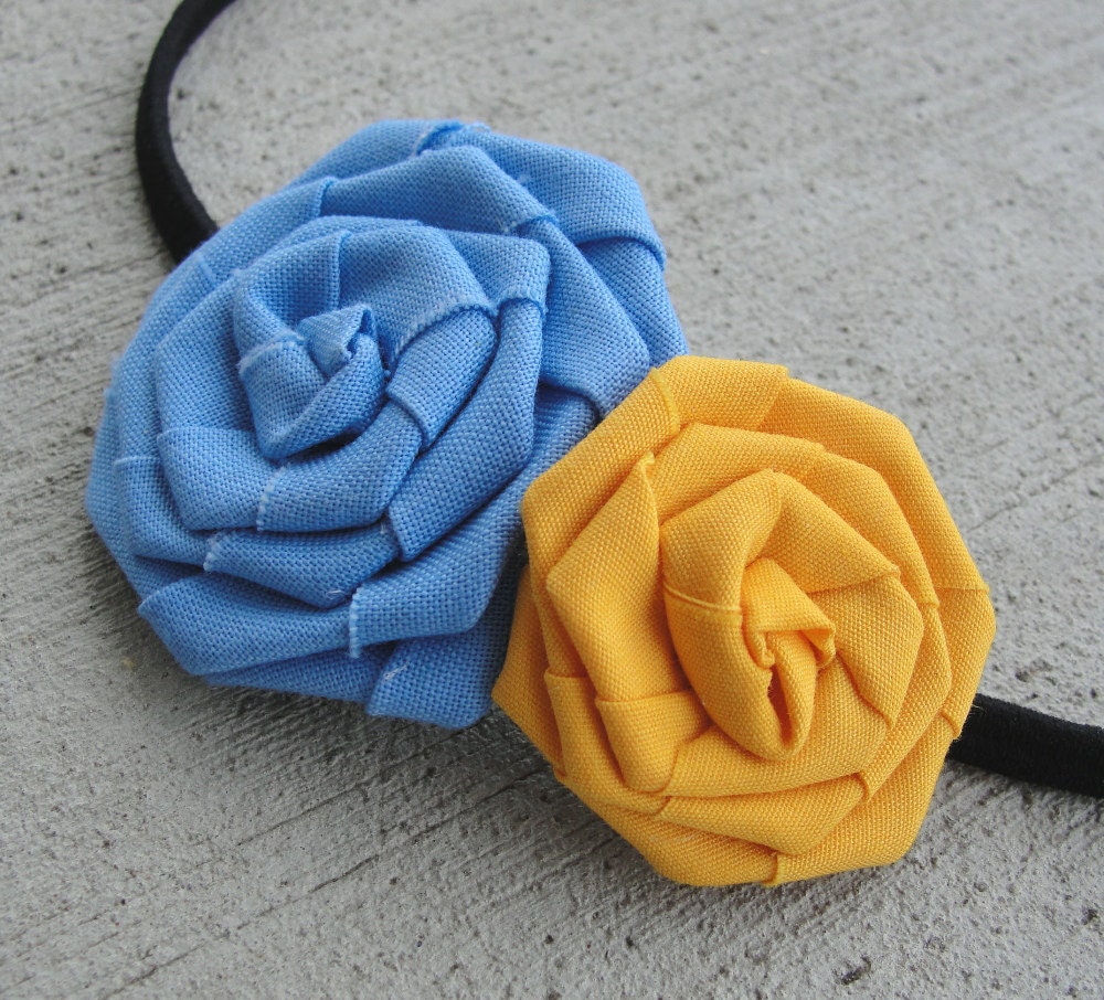Go Powder Blue and Gold team colored Elastic Headband