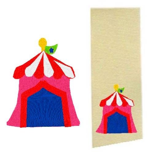 Boutique Machine applique embroidery TINY CIRCUS CARNIVAL tent