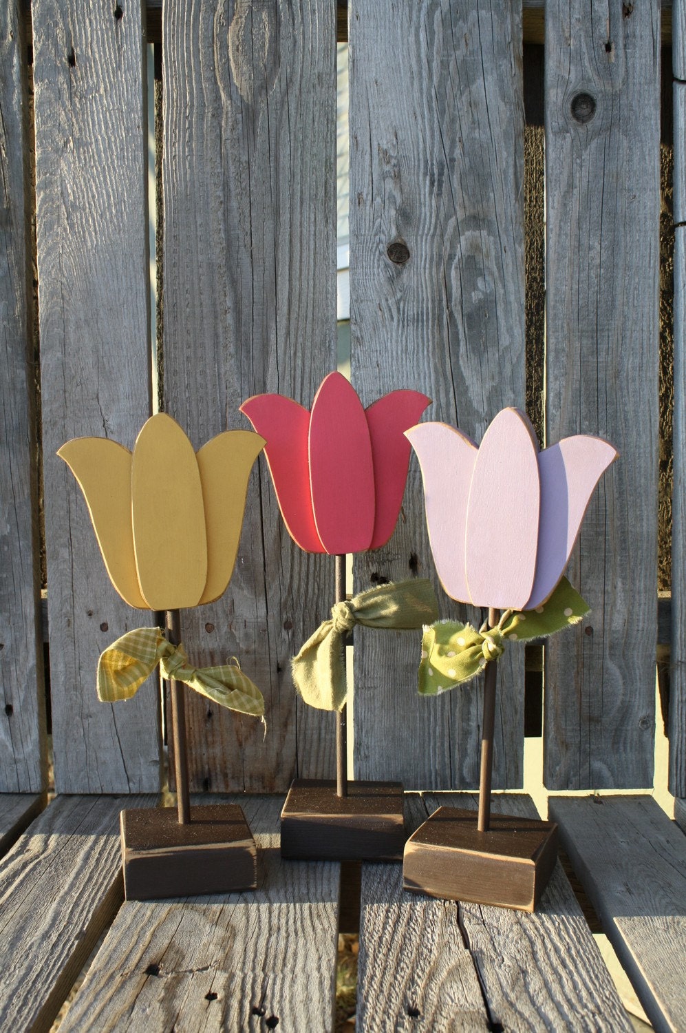 Tulips Spring OR Summer Flower Set seasonal spring easter gift personalized primitive block photography prop