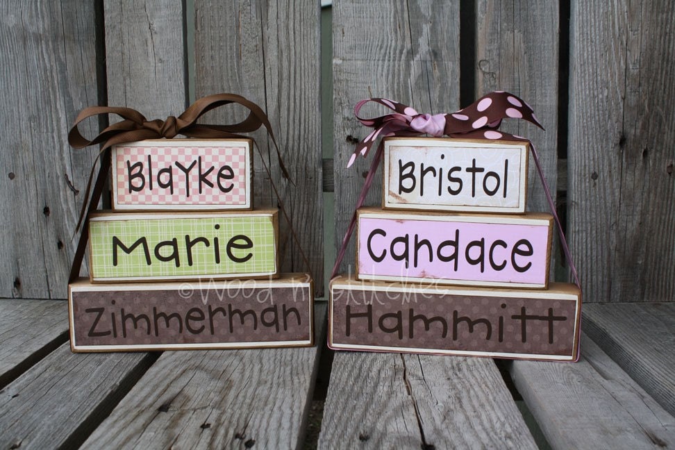 Personalized Wood Block Set/ Name Stackers . . . check out the pictures for different styles/ideas . . . great gift and decor