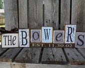 Personalized Name Wood Block Set . . . great for wedding home decor primitive gift personalized wood sign boy girl baby family