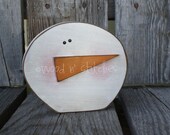 SnOwBaLL primitive wood winter christmas snowflake snowball snowman collector home seasonal decor . . . wood block set sold seperately