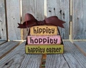 Easter Wood Block Mini Stacker spring holiday seasonal home decor easter egg bunny gift personalized family