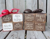 Personalized Established Name Family Block Set sign wood block set christmas wedding anniverysary birthday gift