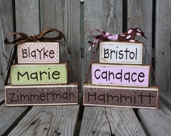 Personalized Wood Block Set/ Name Stackers . . . check out the pictures for different styles/ideas . . . great gift and decor