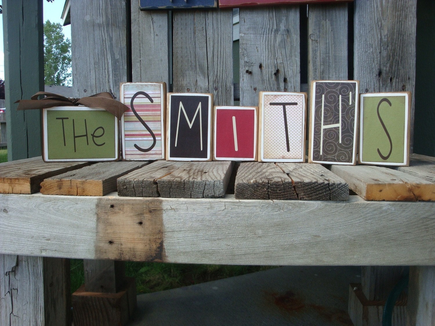 Personalized Name Wood Block Set . . . great for wedding home decor primitive gift personalized wood sign boy girl baby family