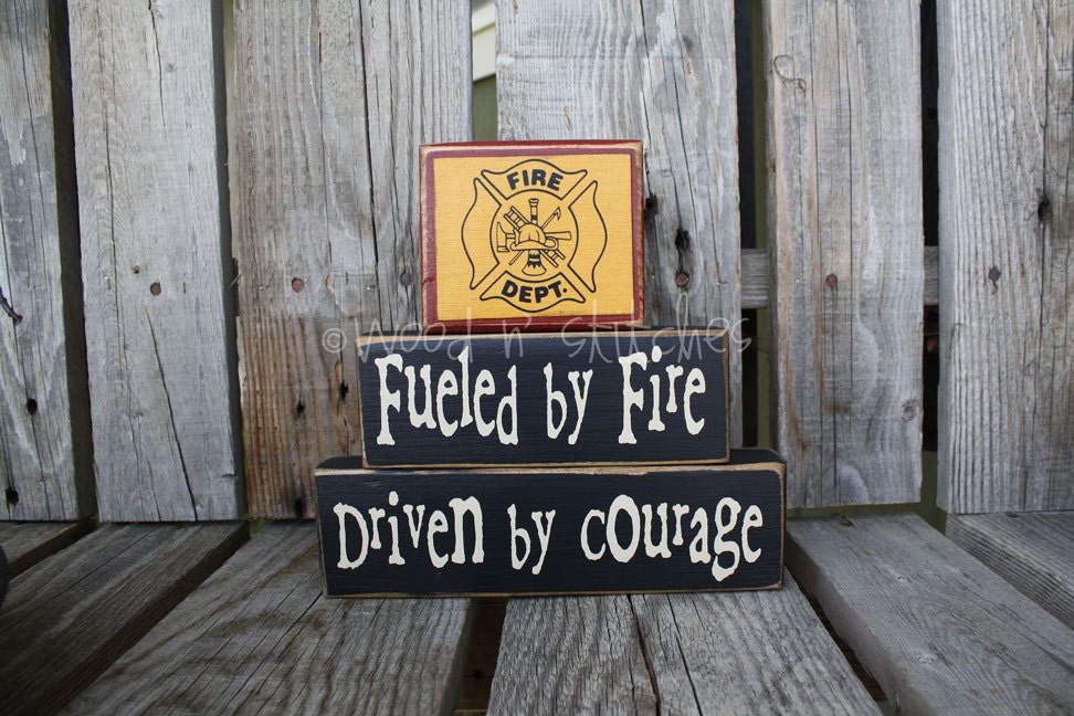 Firefighter Fireman Personalized wood block set personalize fireman firetuck gift personalized birthday fathers day christmas gift