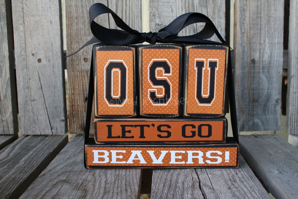 Personalized Custom School Pride Block Sets - you choose wording and colors College, high school, pro team baseball football personalized