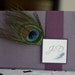 CUSTOM PURPLE PEACOCK pocket-style wedding invitation