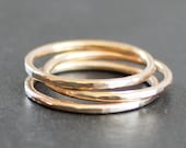 14K Gold Filled Ring - Hammered Band (1 Ring)