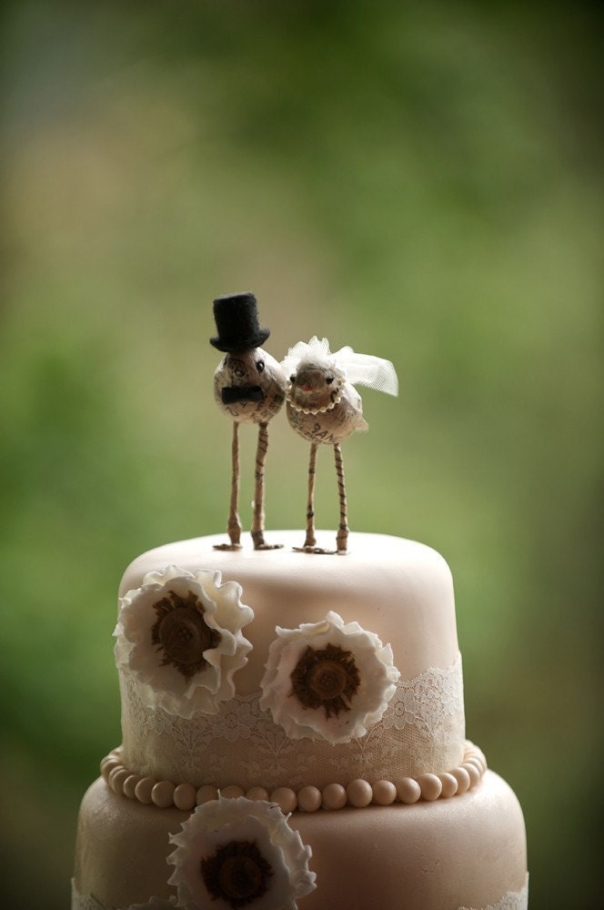 Love Bird 'Bride and Groom' Cake Toppers