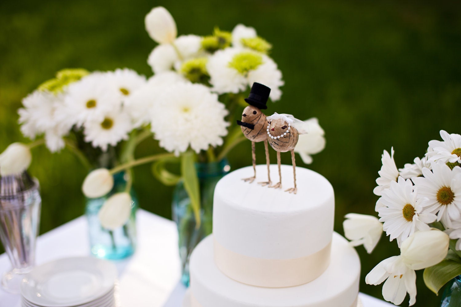 Love Bird 'Bride and Groom' Cake Toppers