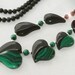 Midnight Garden - Malachite and Black Onyx Intarsia Sterling Silver Necklace