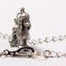 Poodle Dog Charm Necklace in Silver